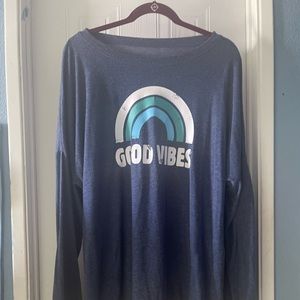 Good Vibes Long Sleeve t shirt with pocket